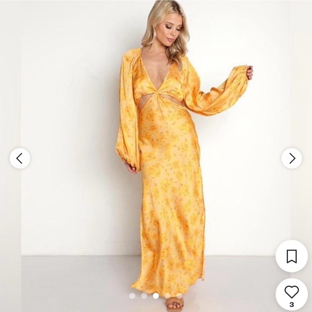 Jens pirate booty yellow electro floral Sonora cutout maxi dress